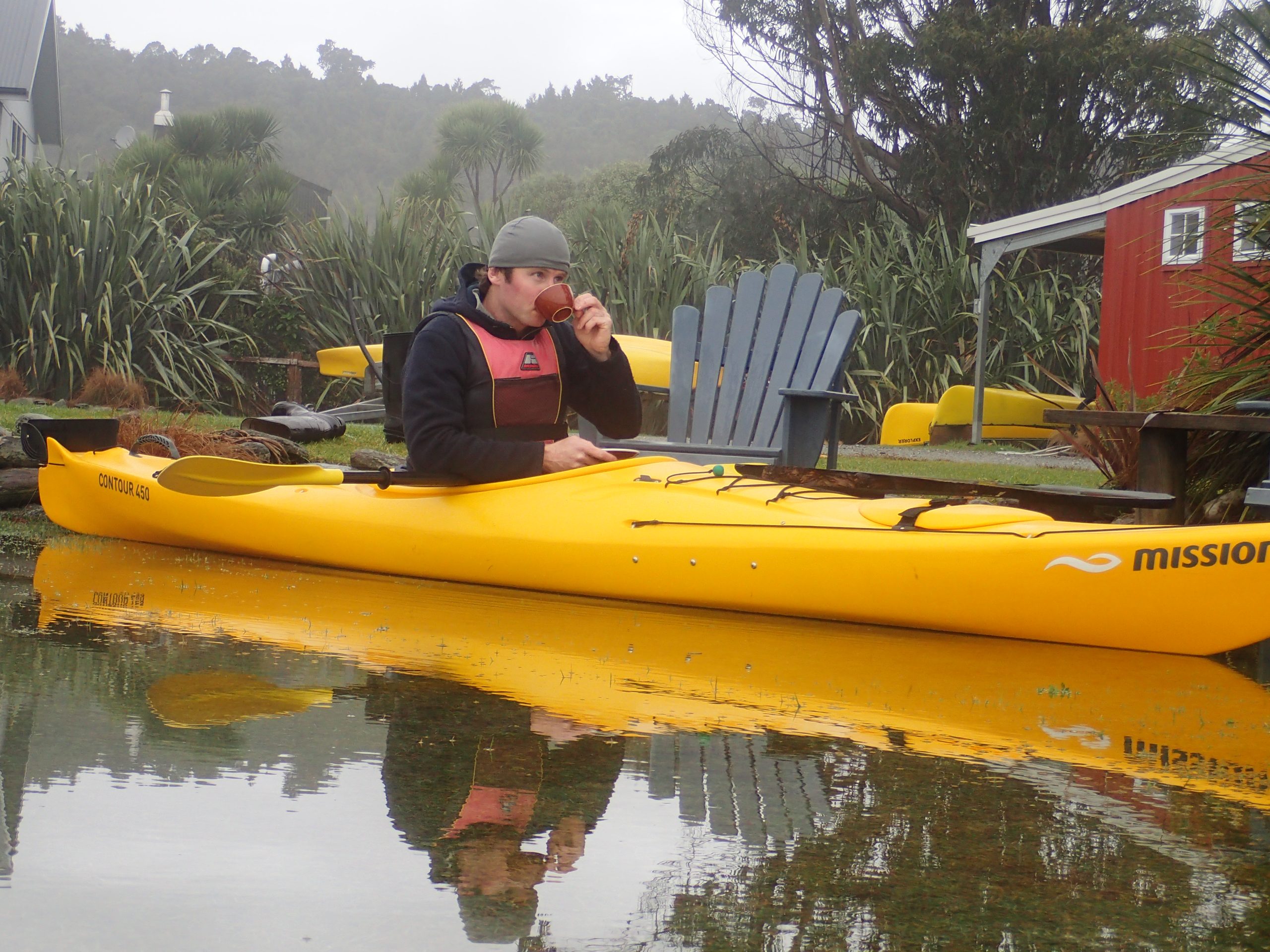 Coffee in a kayak