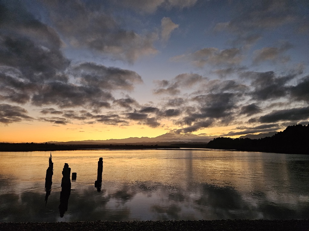 Sunrise at Ōkārito Lagoon
