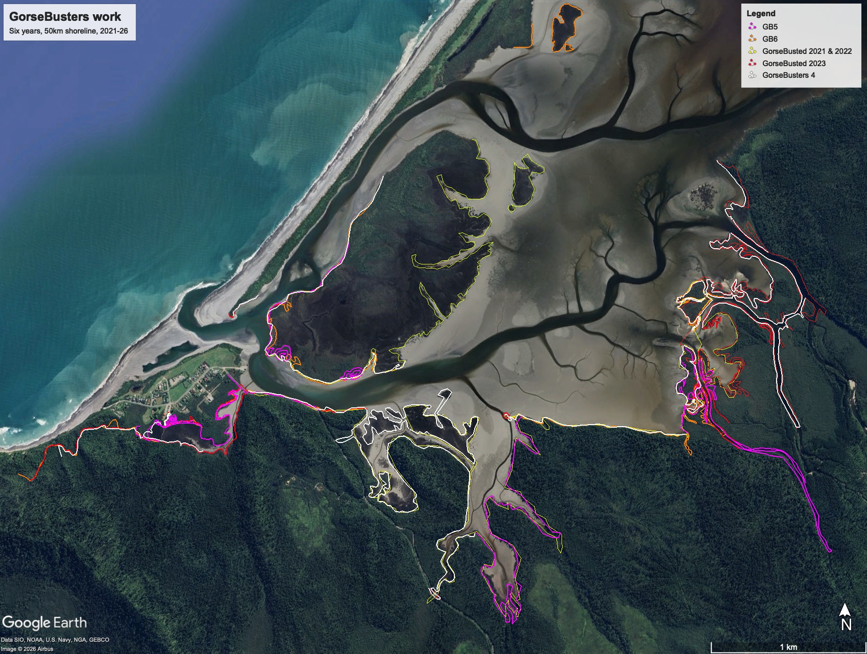 GorseBusters work at Ōkārito Lagoon